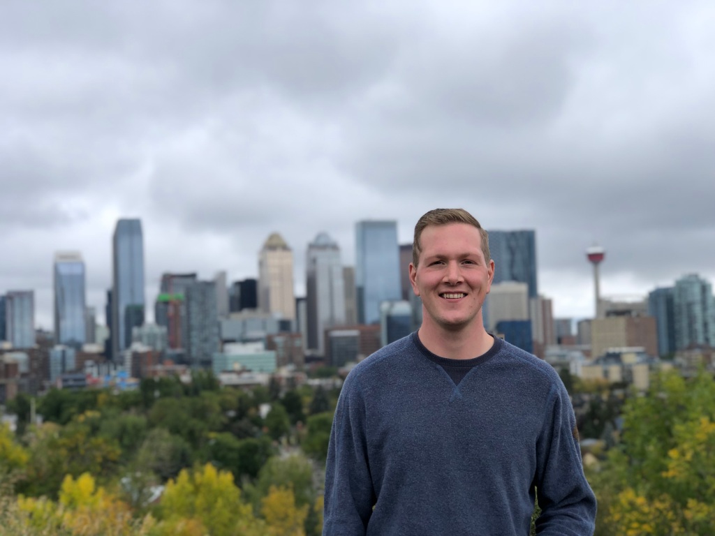 Erik with Calgary downtown backdrop